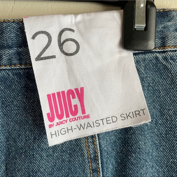 Juicy Zip Front Denim Midi Skirt Women Size 26 - Picture 8 of 11